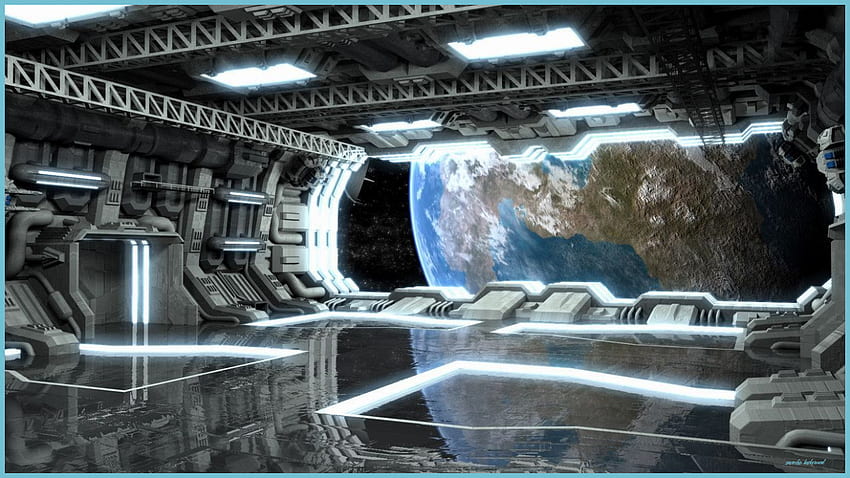 Wnętrze statku kosmicznego - górne wnętrze statku kosmicznego - tło statku kosmicznego, kokpit statku kosmicznego Tapeta HD