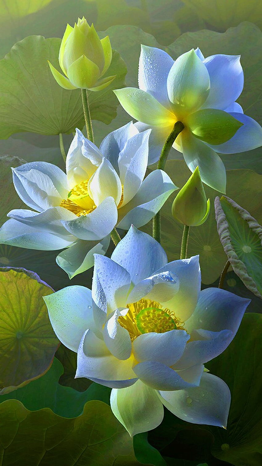 Bunga Teratai Cantik (Halaman 1), Bunga Teratai Biru Kecil wallpaper ponsel HD