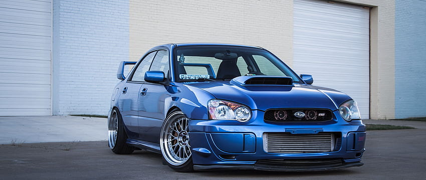 subaru, impreza, wrx, sti, blue, garage dual wide background, 2560X1080 Subaru HD wallpaper