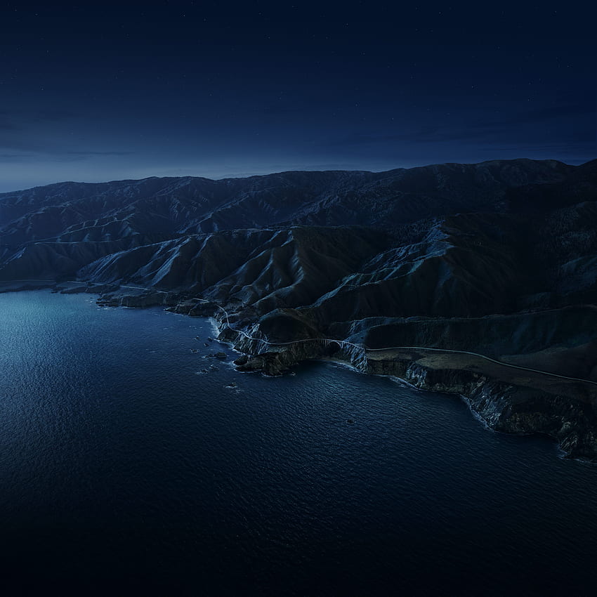 Big Sur , Mountains, Night, Dark, macOS, Stock, California, , Nature, California HD phone wallpaper