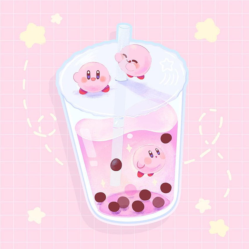 Bubble Tea 2 Kirby Super Cute Kawaii!!, Tè al latte Sfondo del telefono HD