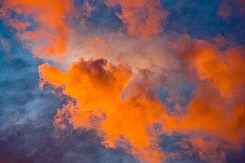 Caribbean Sky Series - Fire Clouds, Navy and Orange HD wallpaper