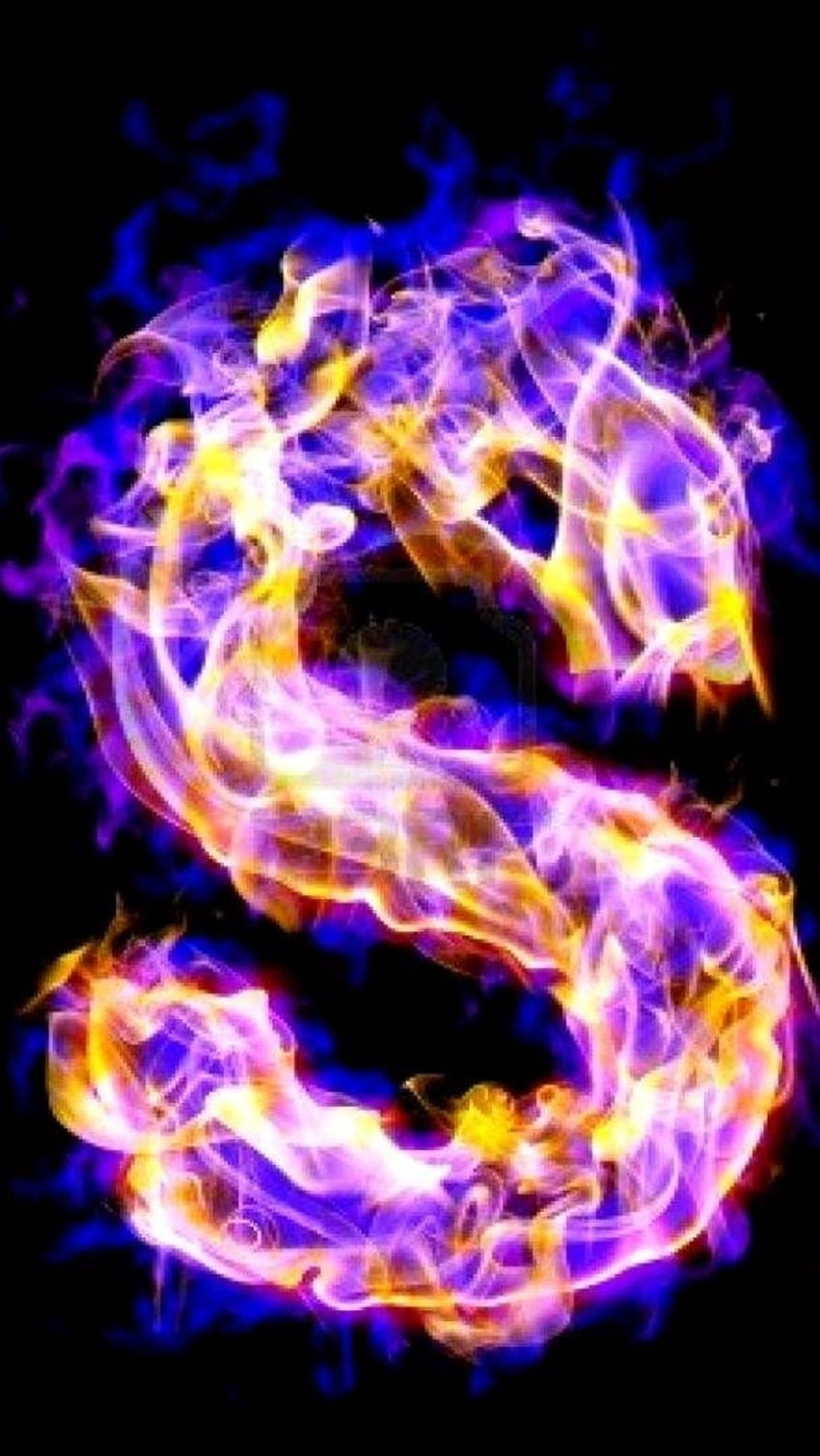 S-Buchstabe, blaues Feuer HD-Handy-Hintergrundbild