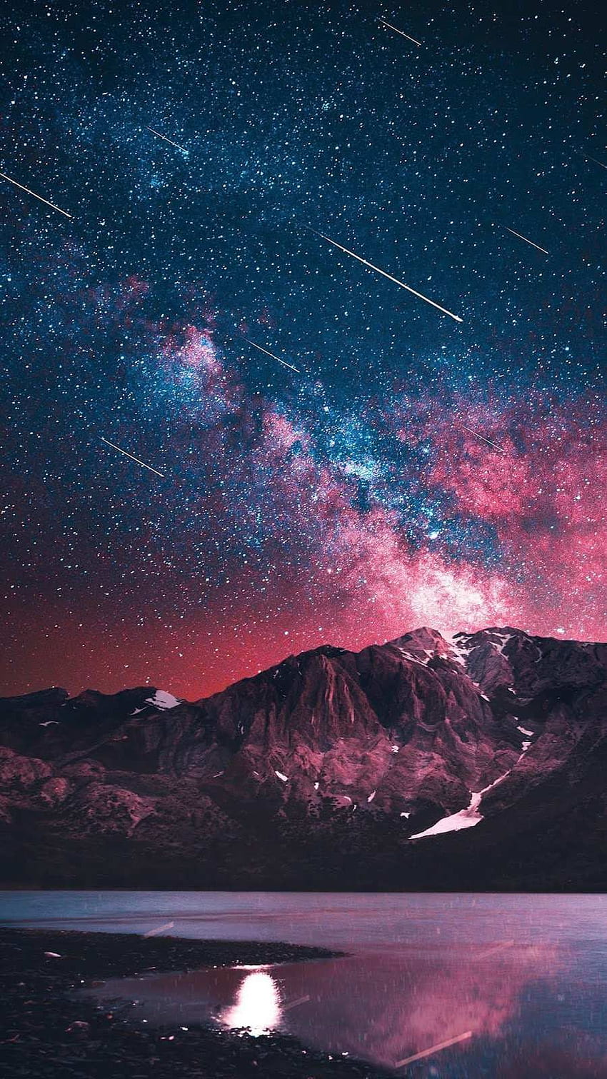 Dünyadan Galaksi Görünümü Gece Doğa Dağ iPhone, Samsung Galaxy View HD telefon duvar kağıdı