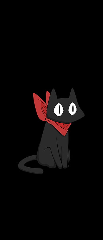 black cat with red scarf character #Sakamoto #Nichijou #1080P #wallpaper  #hdwallpaper #desktop