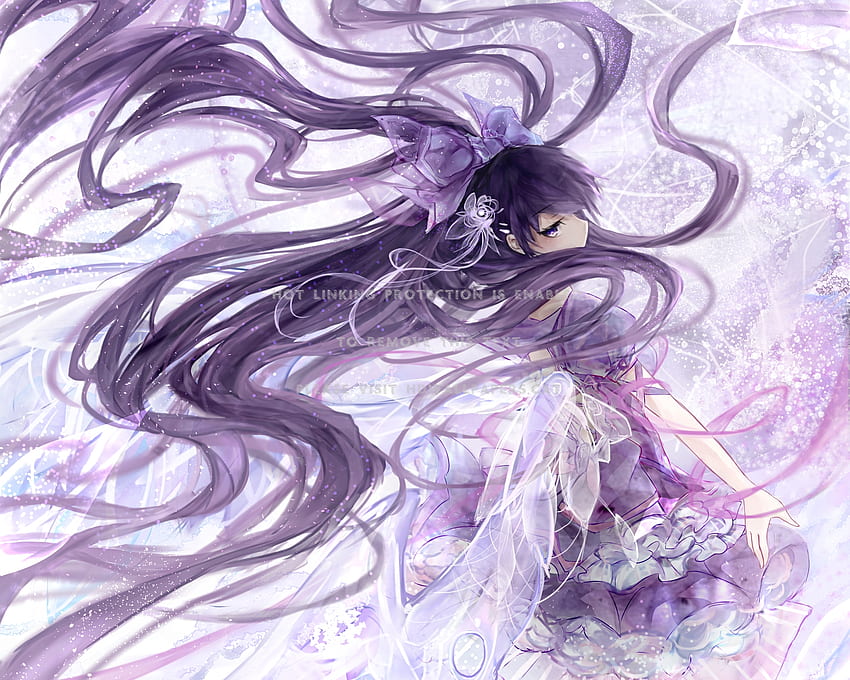 purple flow dress long hair flowing pretty HD wallpaper