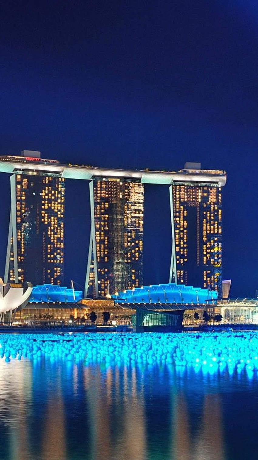 Noche de Marina Bay Sands, Singapur fondo de pantalla del teléfono
