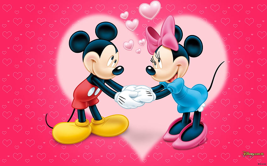 Mickey Mouse & Mini Love, Mickey Mouse and Minnie in Love HD wallpaper