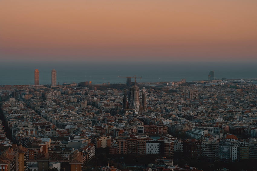 Sea Cities Twilight City Building View From Above Dusk Urban Landscape Cityscape HD