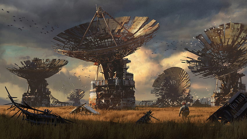 Sci Fi Post Apocalyptic, Satellite Dish HD wallpaper