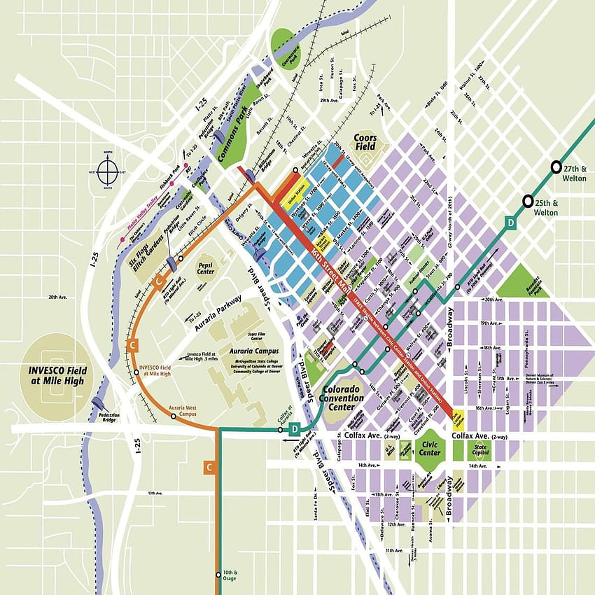 Downtown Denver Map. Denver map, Downtown denver, Map HD phone wallpaper