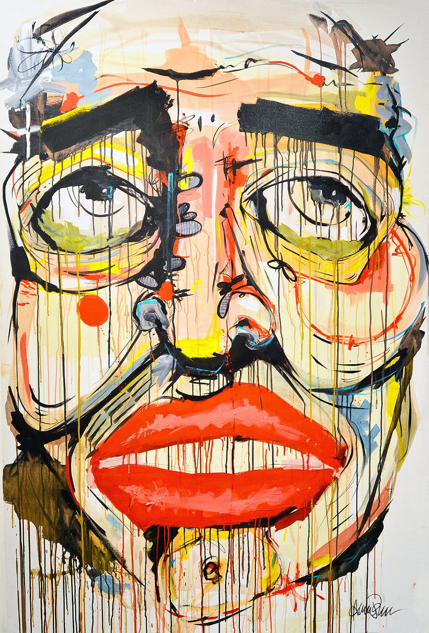pintura abstrata de rosto humano Papel de parede de celular HD