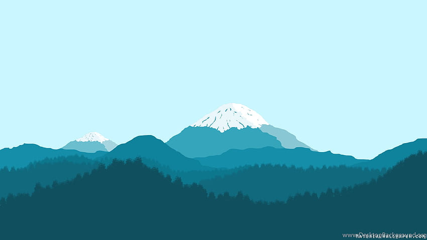 Fond de collection de conception de matériel de montagne bleue, montagne de dessin animé Fond d'écran HD