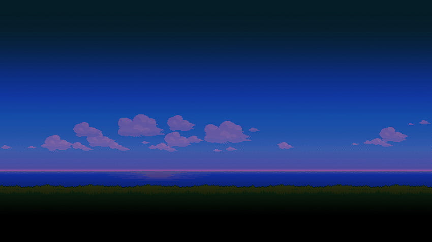 I split the original '8-bit Landscape' into 9 for every time of the day. ( in comments) : HD wallpaper