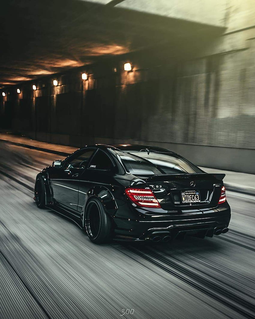 Mercedes C63 Amg Stance - & Background HD phone wallpaper