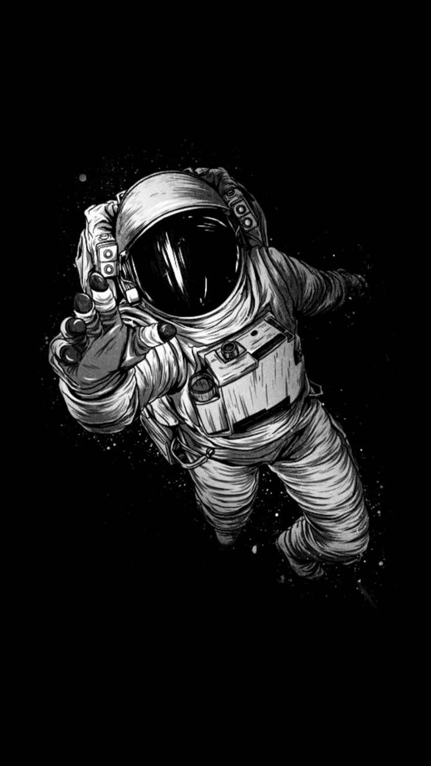 Astronauta, astronauta preto e branco Papel de parede de celular HD