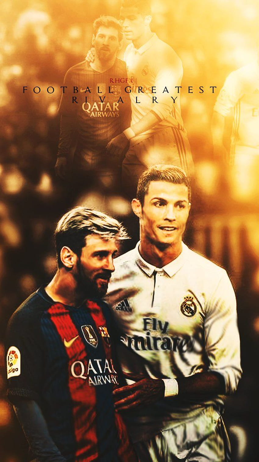RHGFX - Größte Fußballrivalität aller Zeiten. Cristiano Ronaldo und Lionel Messi. . Sperrschirme. HD-Handy-Hintergrundbild