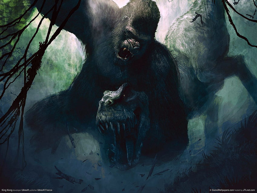 HQ Gorilla vs dinosaur King Kong Num. 2 HD wallpaper