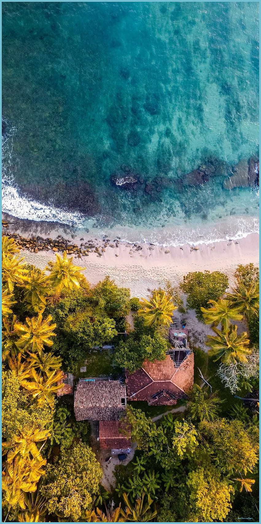 Ocean Beach House Sky View IPhone Drone View, Drone - Beach House HD тапет за телефон