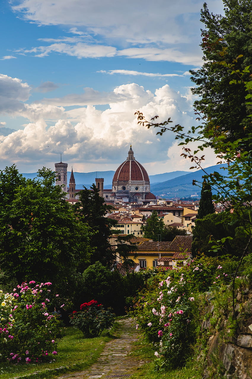 Städte, Architektur, Italien, Blüte, Blüte, Garten, Gebäude, Florenz HD-Handy-Hintergrundbild