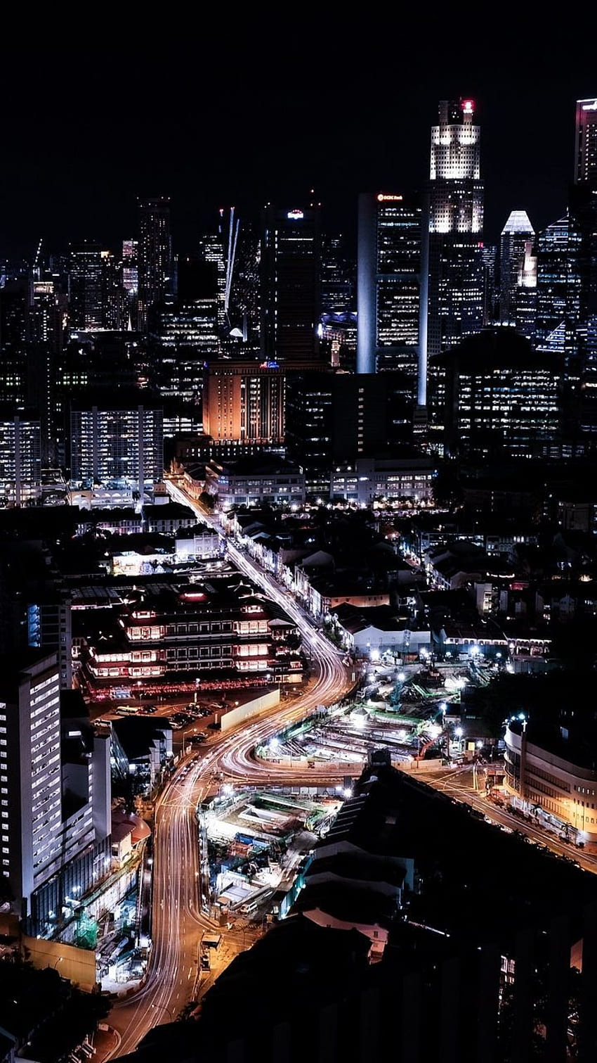 Nightscape of Singapore. Nightscape graphy, City aesthetic, Nightscape HD phone wallpaper