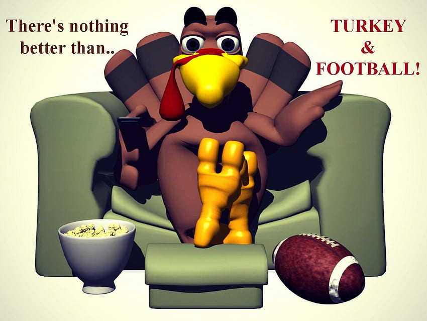 Turkey and Football, chair, turkey, remote, Fall, popcorn, Autumn, football, Thanksgiving, bowl HD wallpaper