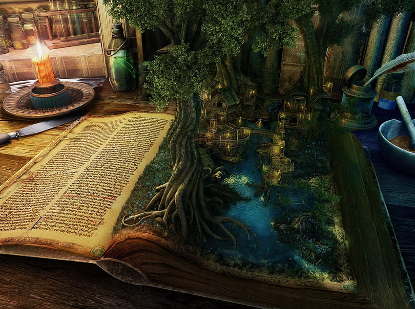 BOOK OF LIFE, 양초, 생명, , 마법, 3D, 판타지, 책 HD 월페이퍼