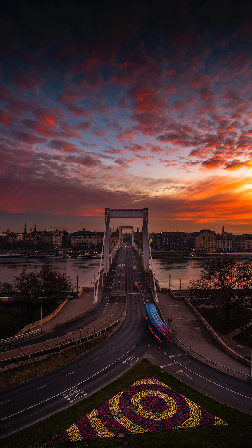 Städte, Sonnenuntergang, Stadt, Brücke, Ungarn, Budapest HD-Handy-Hintergrundbild