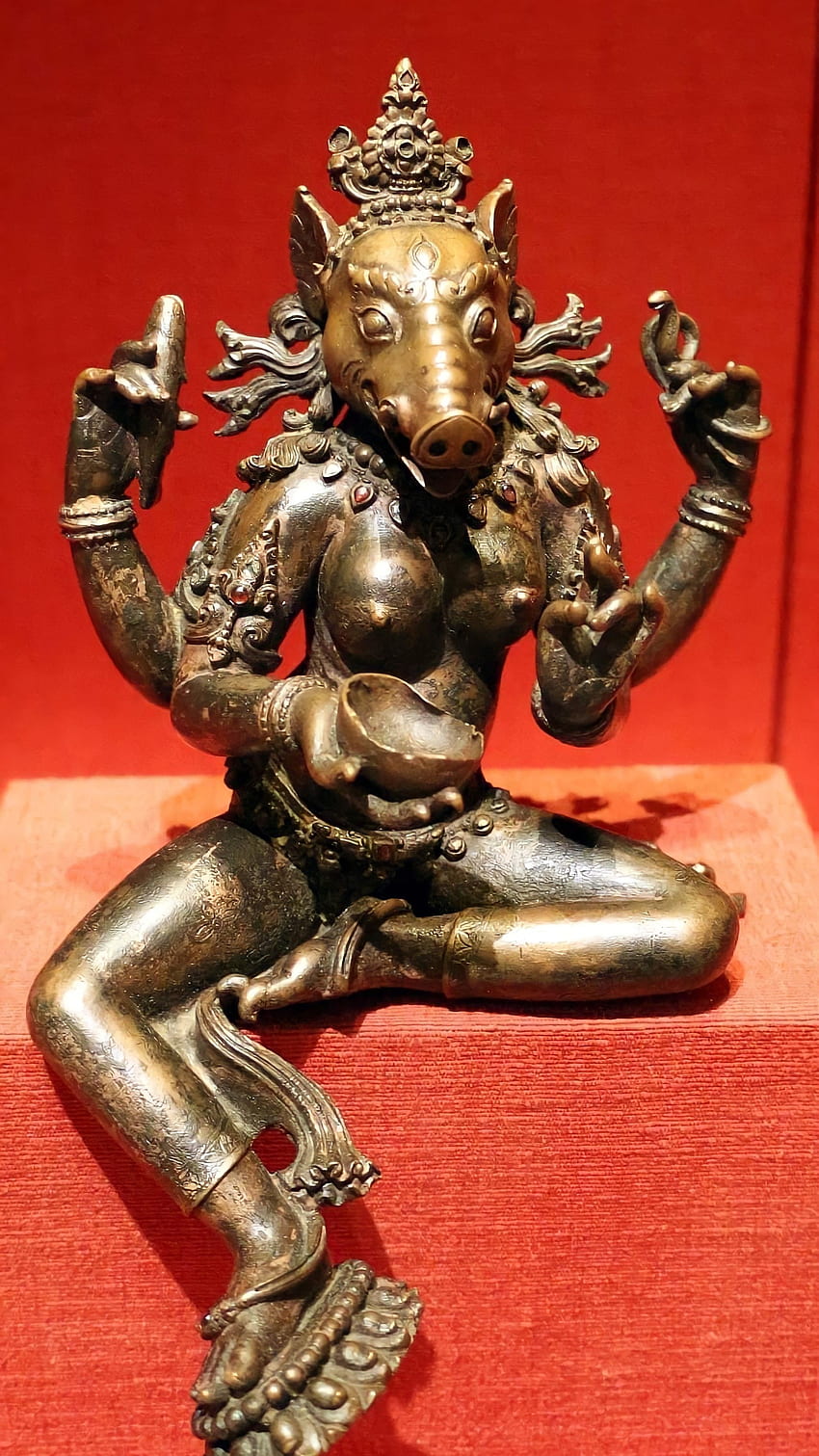 Varahi, goddess, bronze sculpture HD phone wallpaper