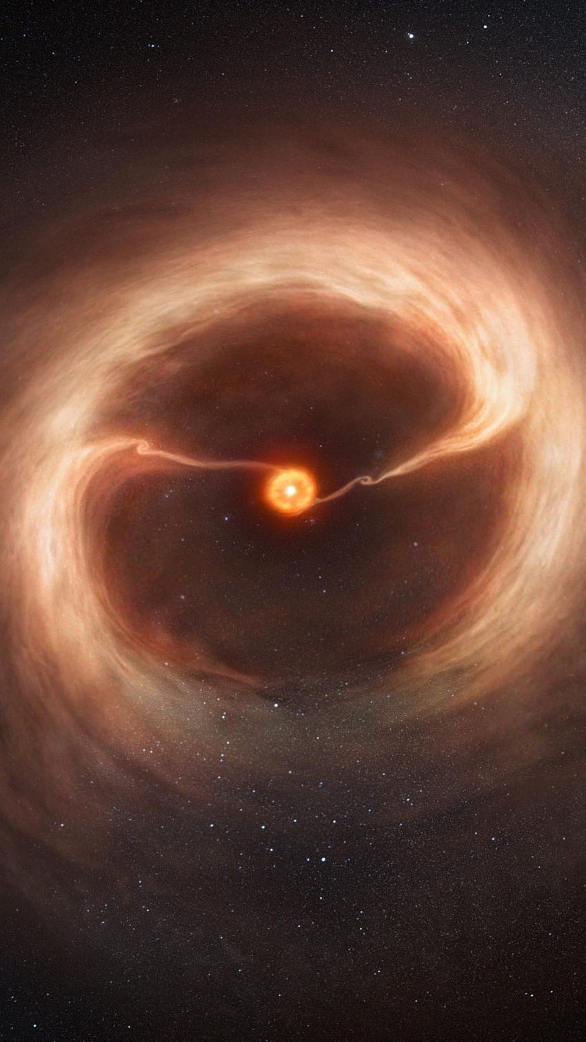 Kosmiczne gwiazdy Czarne dziury Kręgi Tapeta na telefon HD