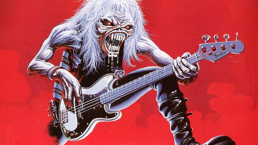 Iron Maiden Heavy Metal Power Artwork Fantasy Dark Evil Eddie Skull Demon Poster Gitarre im Dunkeln HD-Hintergrundbild