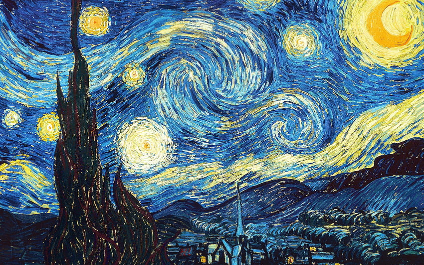 Starry Night By Vincent Van Gogh Full and Background, Vincent Van Gogh the Starry Night HD wallpaper