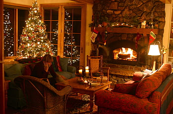 Cosy Winter Cabin View With Fireplace HD wallpaper | Pxfuel