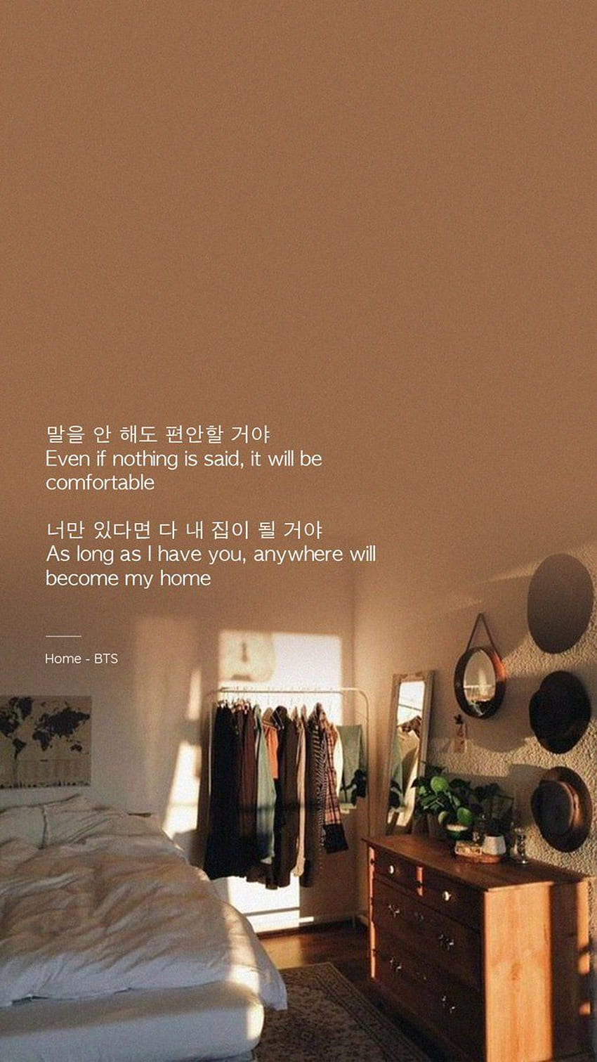 BTS Şarkı Sözü Sözleri, Brown Estetik BTS HD telefon duvar kağıdı