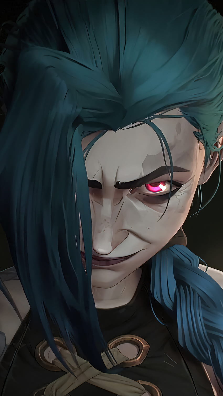 Jinx smiles, grin, Arcane, crazy, evil, smile HD phone wallpaper