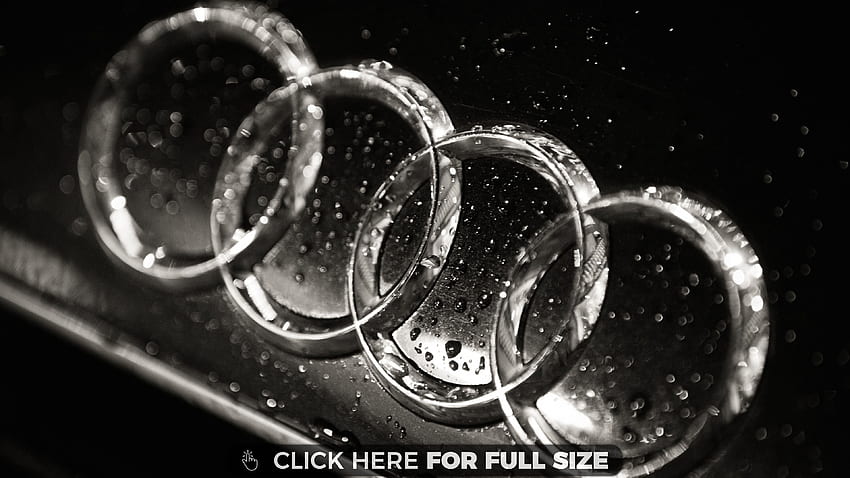 Audi-Logo in Schwarz und Weiß, Audi-Logo HD-Hintergrundbild