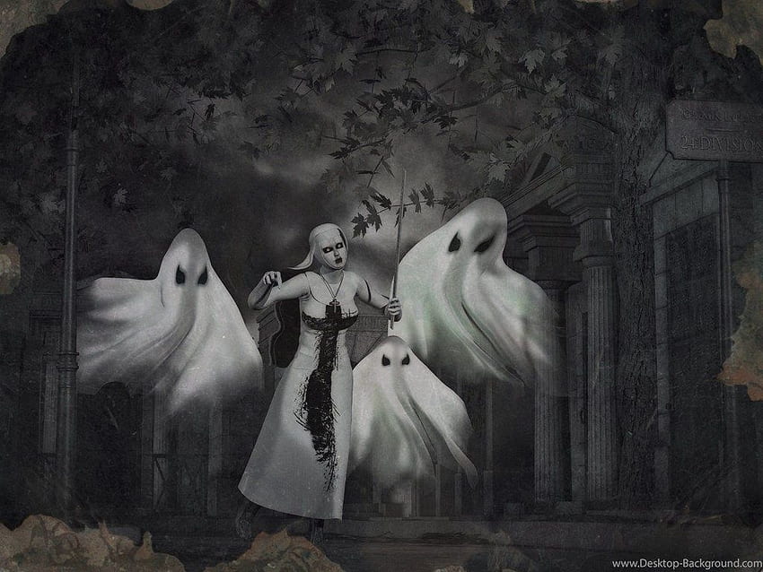 Halloween Oscuro Horror Fantasma Oculto Bruja Satánico Gótico, dual de Halloween fondo de pantalla