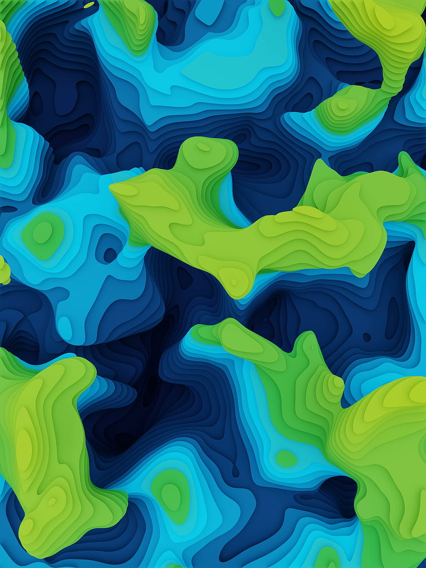 Blue-green pattern, abstract HD phone wallpaper