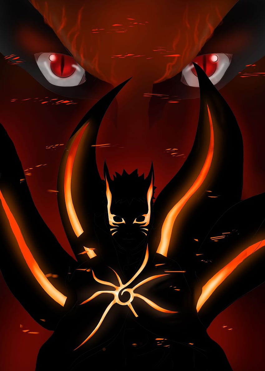 naruto baryon mode' Póster de Naruto Silhouette Anime Art, Naruto Barron Mode fondo de pantalla del teléfono