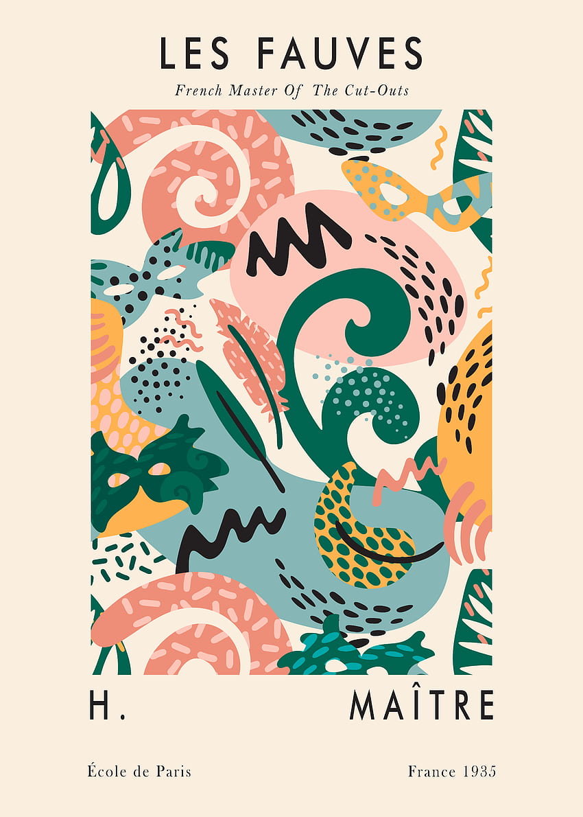 Manifesto Henri Matisse. Muro di collage d'arte, Poster wall art, Poster pastello Sfondo del telefono HD