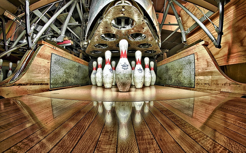 Grungy Bowlingbahn. Bowling, Bowlingspiele, USA HD-Hintergrundbild