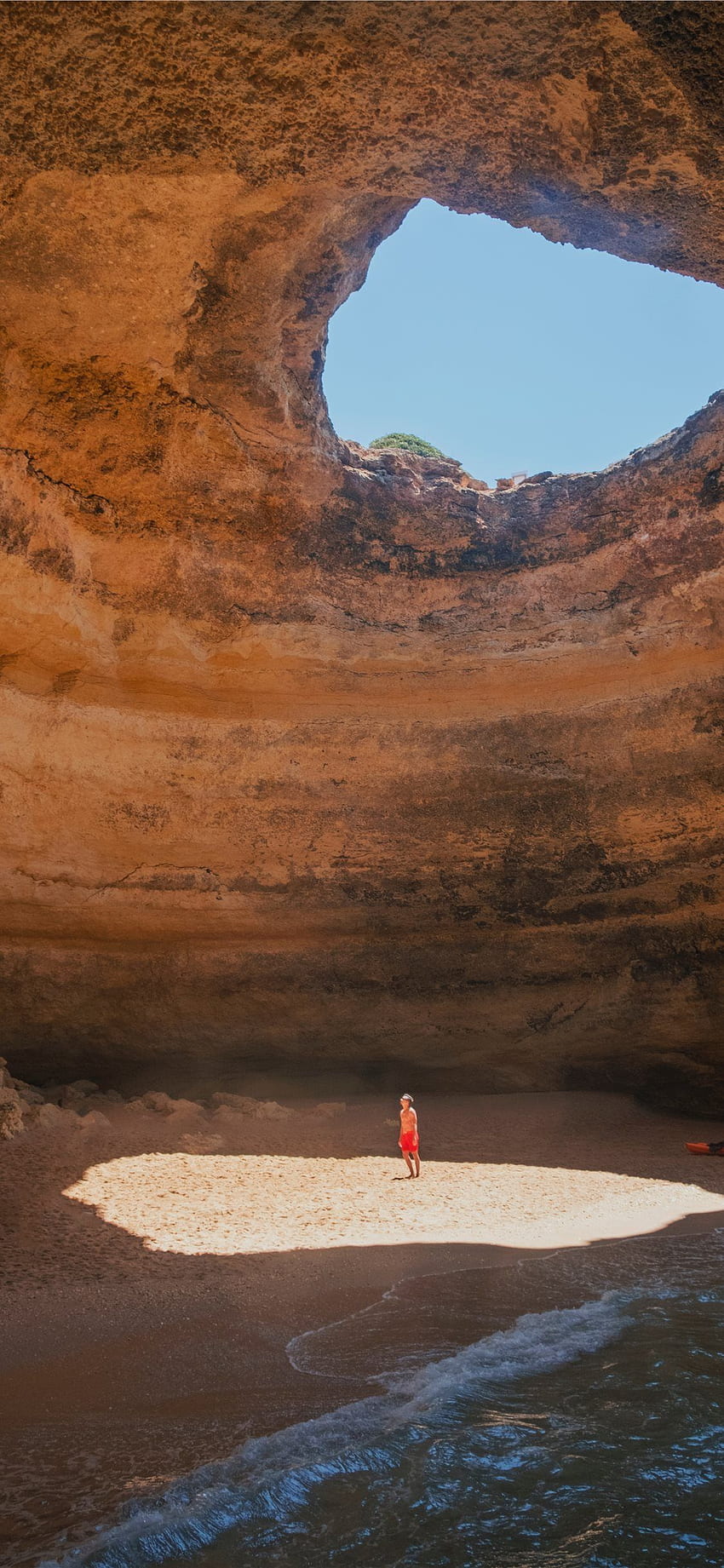 Grotta di Bengail Algarve Portogallo iPhone X Sfondo del telefono HD