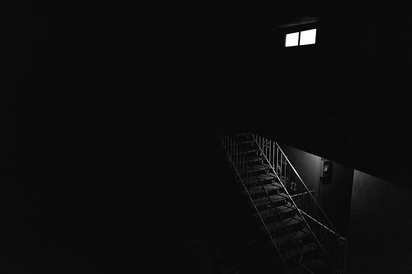 Dark, Bw, Chb, Stairs, Ladder, Room, Premises HD wallpaper
