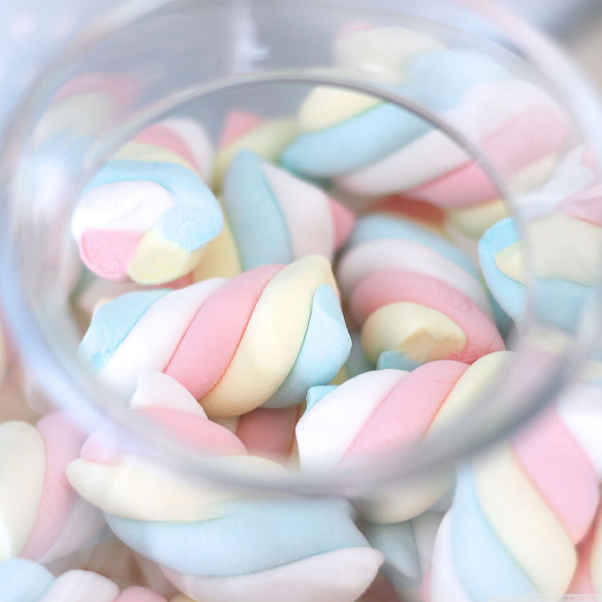 Marshmallows ❤ for Ultra TV • Wide, Pastel Cute Food HD phone wallpaper