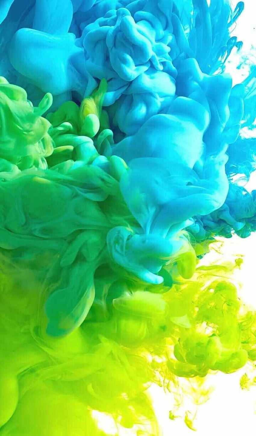 iPhone และ Android : Blue and Green Color Splash, Green Paint Splatter วอลล์เปเปอร์โทรศัพท์ HD