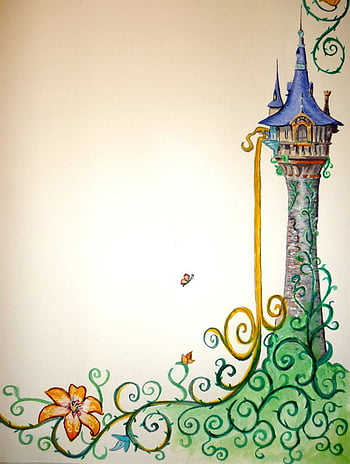 how to draw rapunzel in her tower