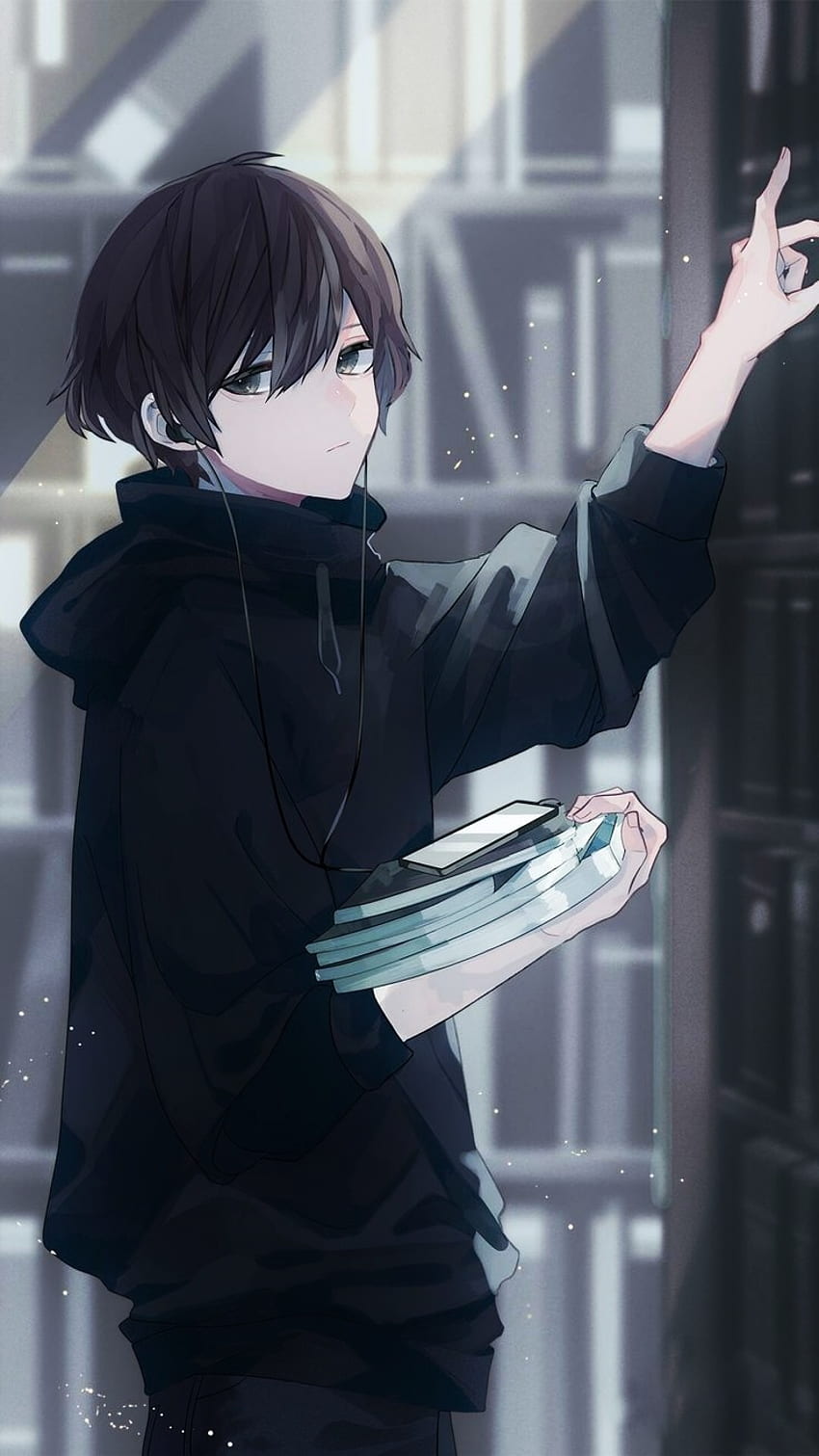 Anime Boy, cheveux noirs Fond d'écran de téléphone HD