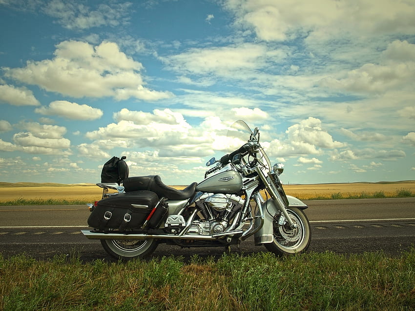 Clouds, Motorcycles, Summer, Road, Motorcycle, Bike HD wallpaper
