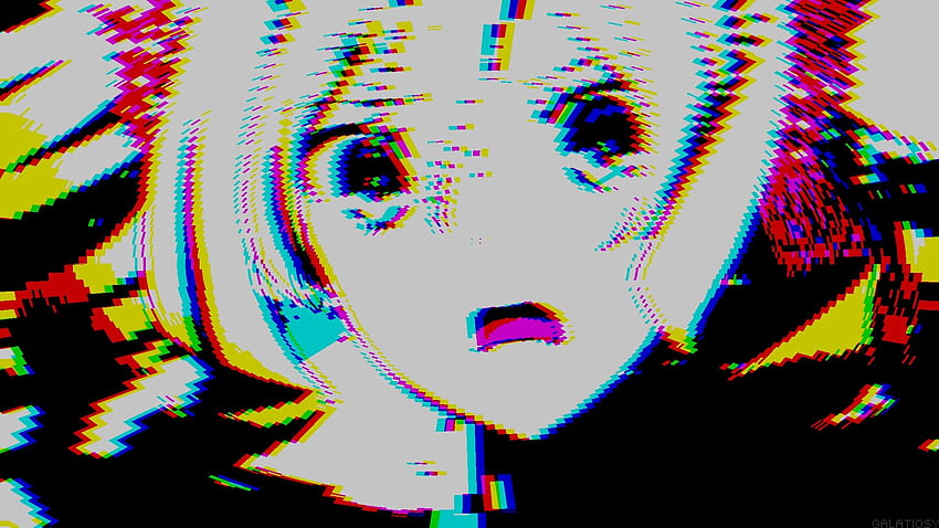 Cute Anime Girl Pixel Glitch Background 65769 px Wallpaper HD