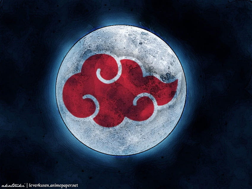 Logo bulat putih dan merah, anime, Naruto Shippuuden, Akatsuki Wallpaper HD